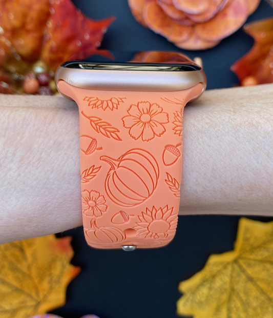 Pumpkin Floral Watch Band For Apple Watch