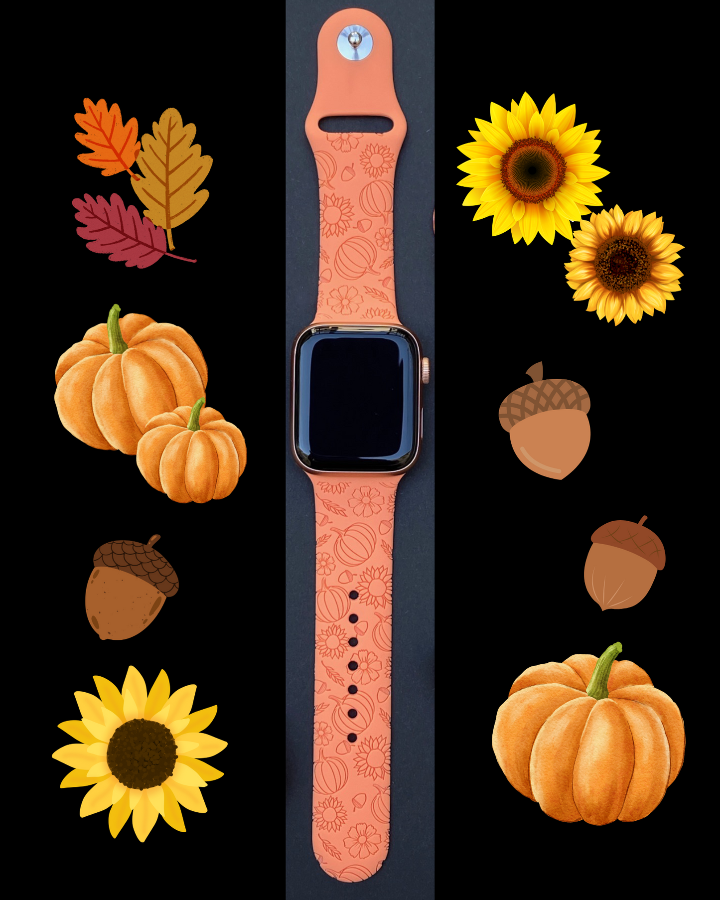 Pumpkin Floral Watch Band For Apple Watch