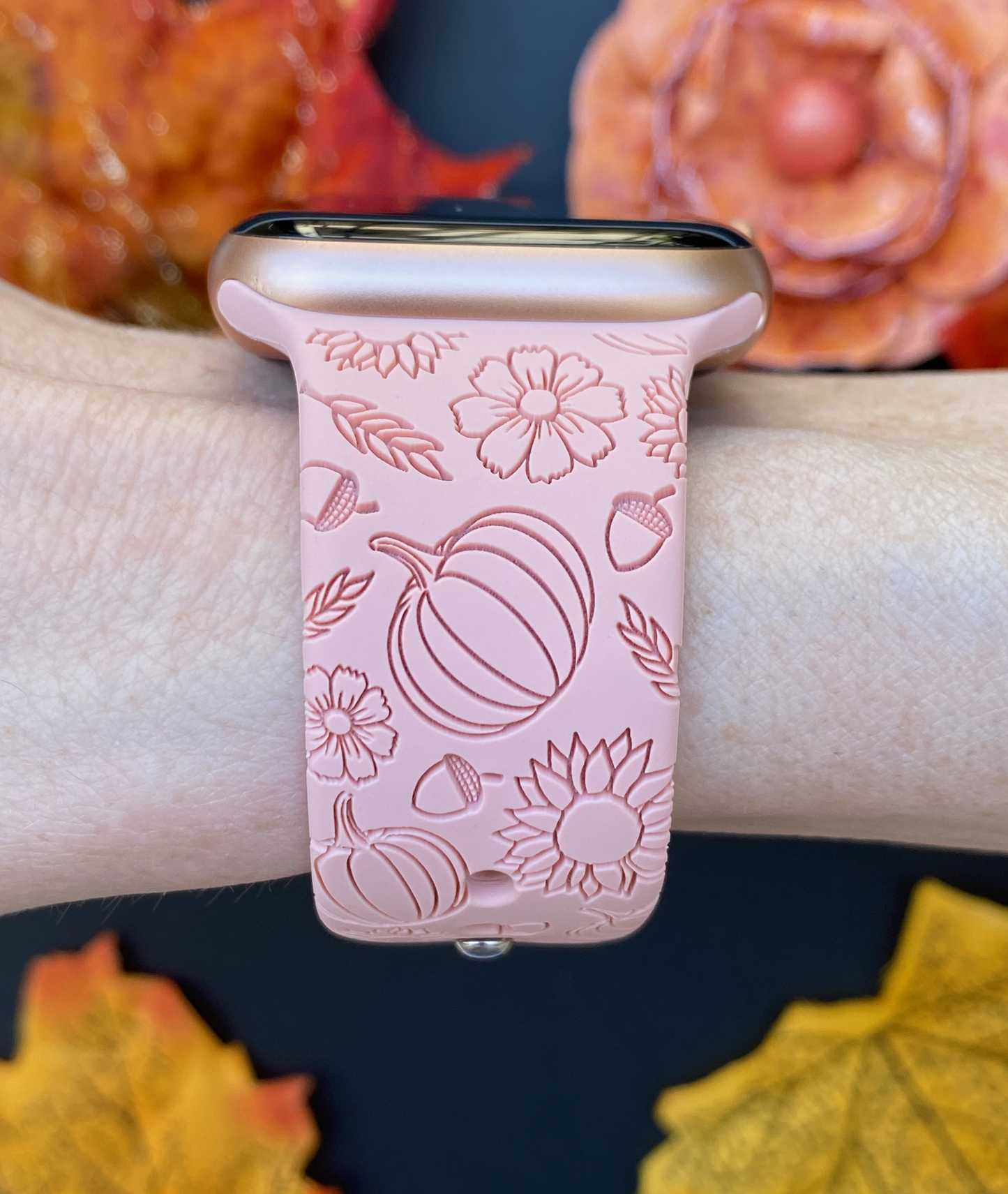 Pumpkin Floral Watch Band For Apple Watch
