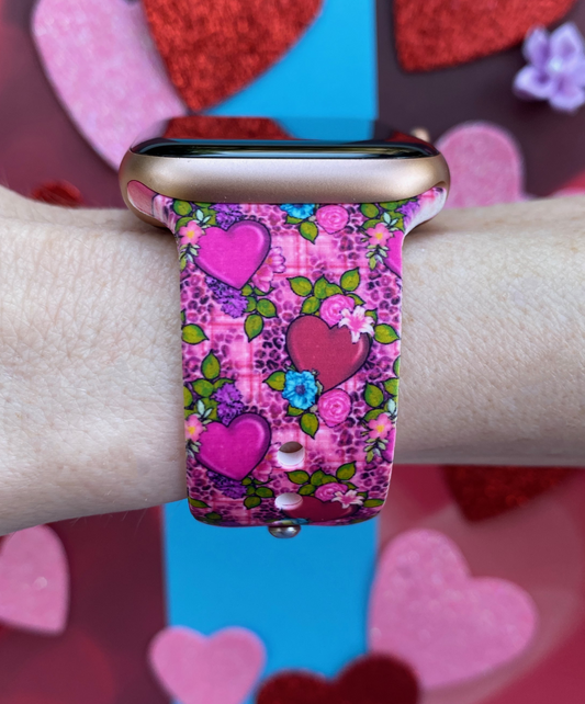 Leopard Hearts Watch Band For Apple Watch