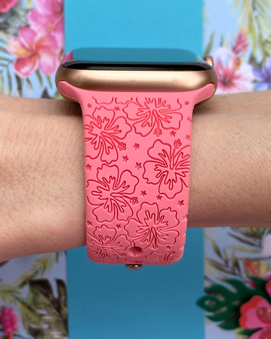 Tropical Hibiscus Watch Band For Apple Watch