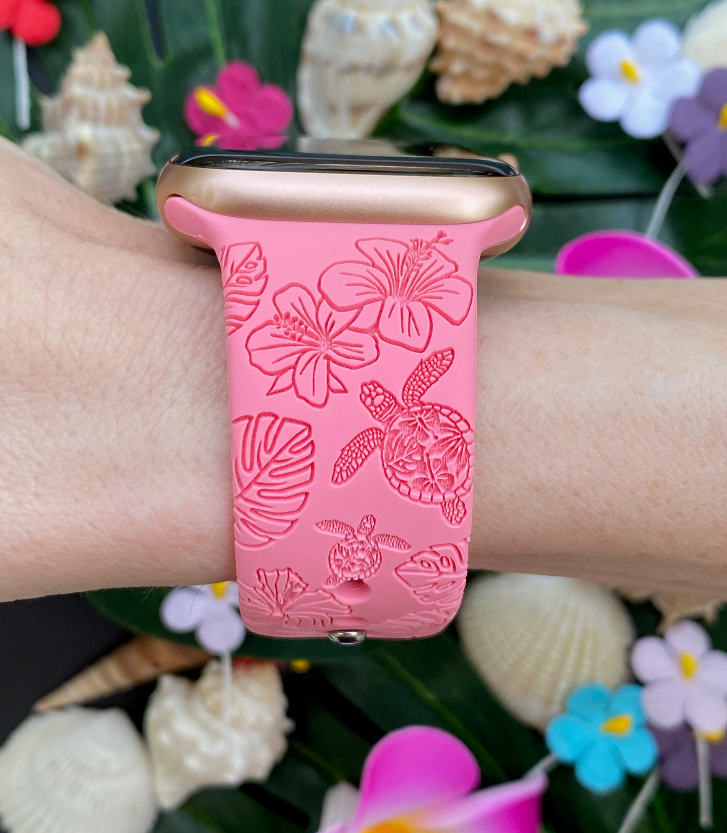 Hibiscus Turtles Apple Watch Band