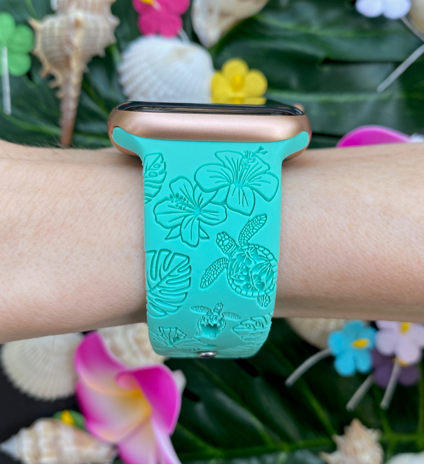 Hibiscus Turtles Apple Watch Band