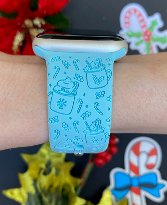 Hot Cocoa Candy Cane Watch Band For Apple Watch