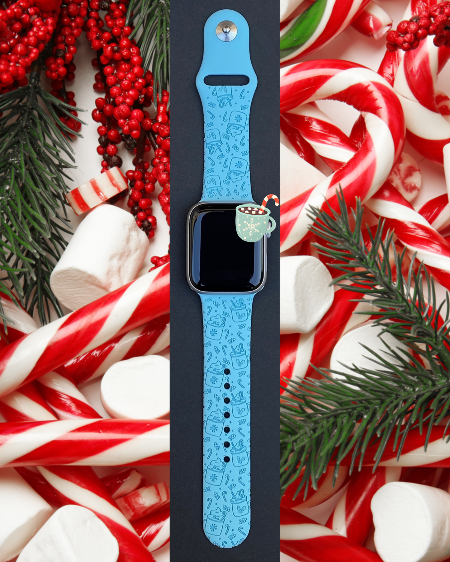 Hot Cocoa Candy Cane Watch Band For Apple Watch