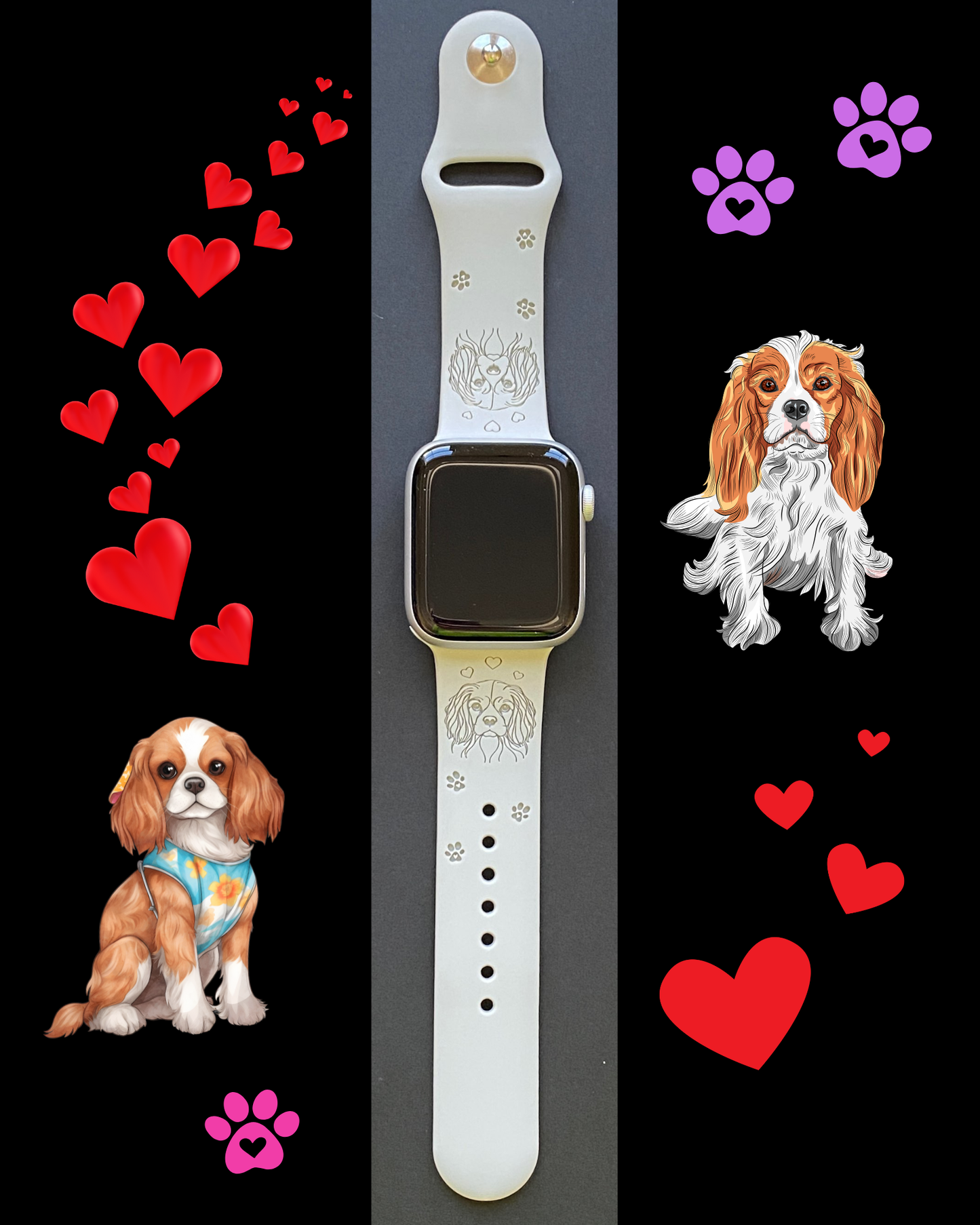 Cavalier King Charles Spaniel Dog Watch Band For Apple Watch