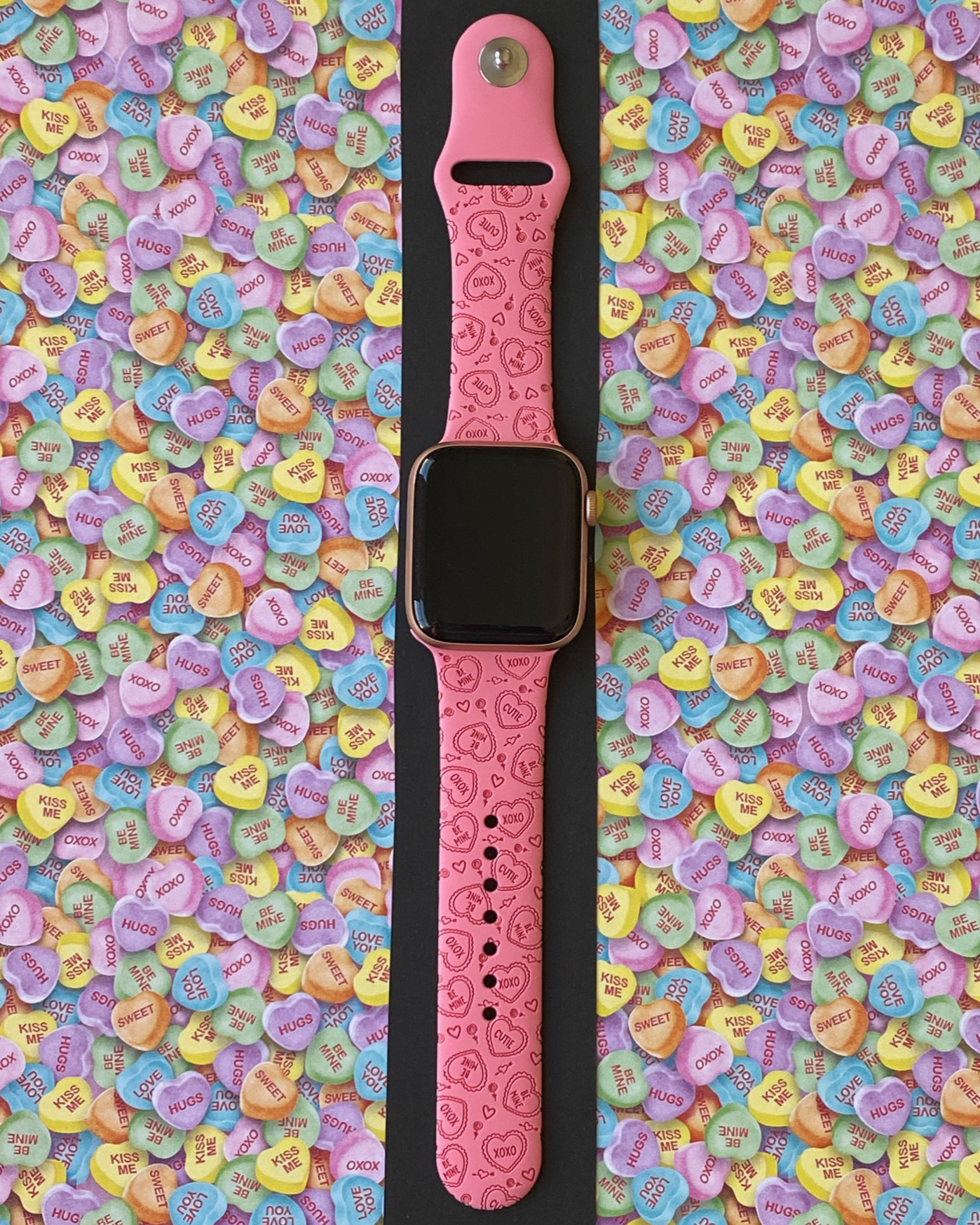 Candy Lace Hearts Watch Band For Apple Watch