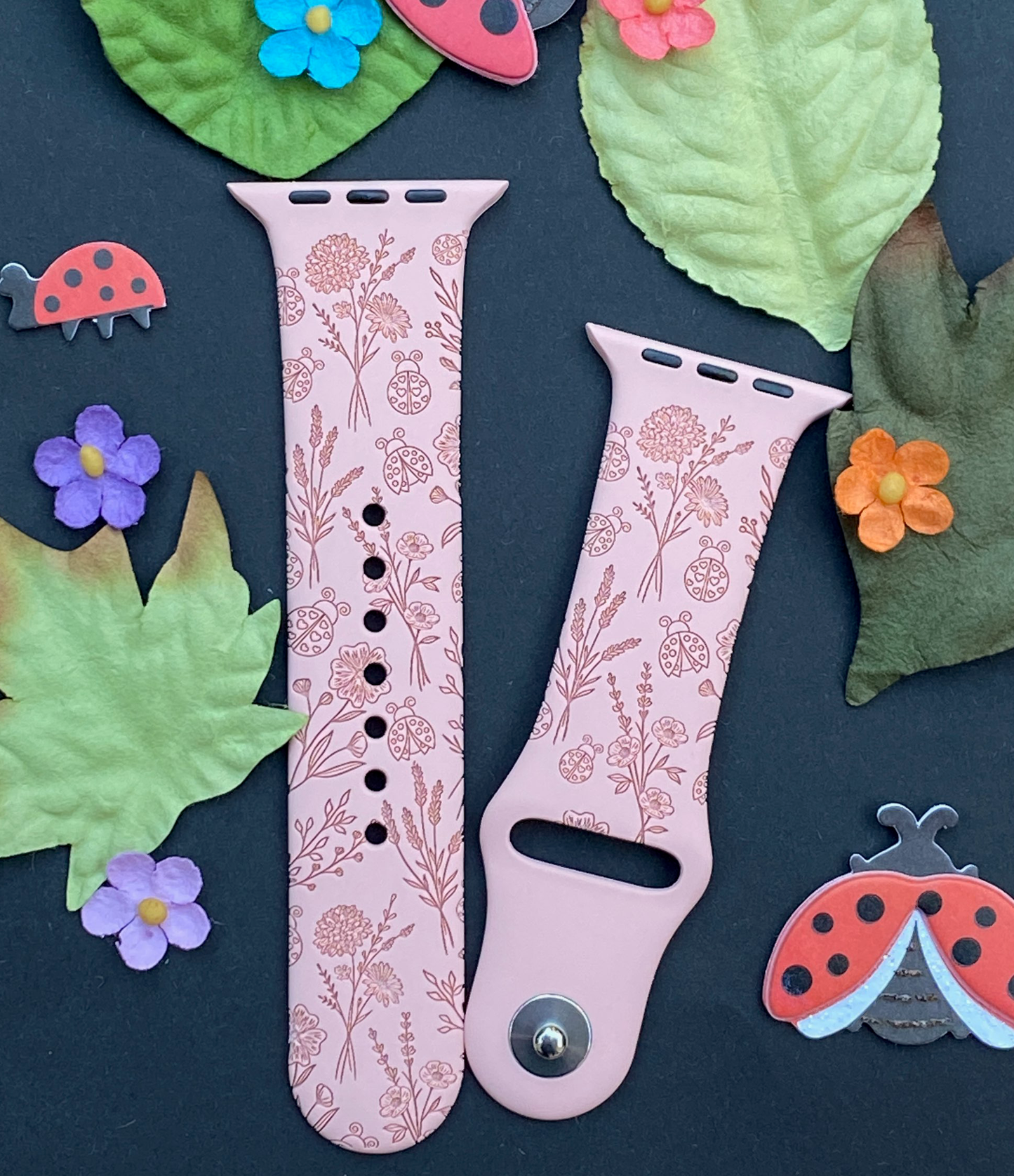 Wildflowers and Ladybugs Watch Band For Apple Watch