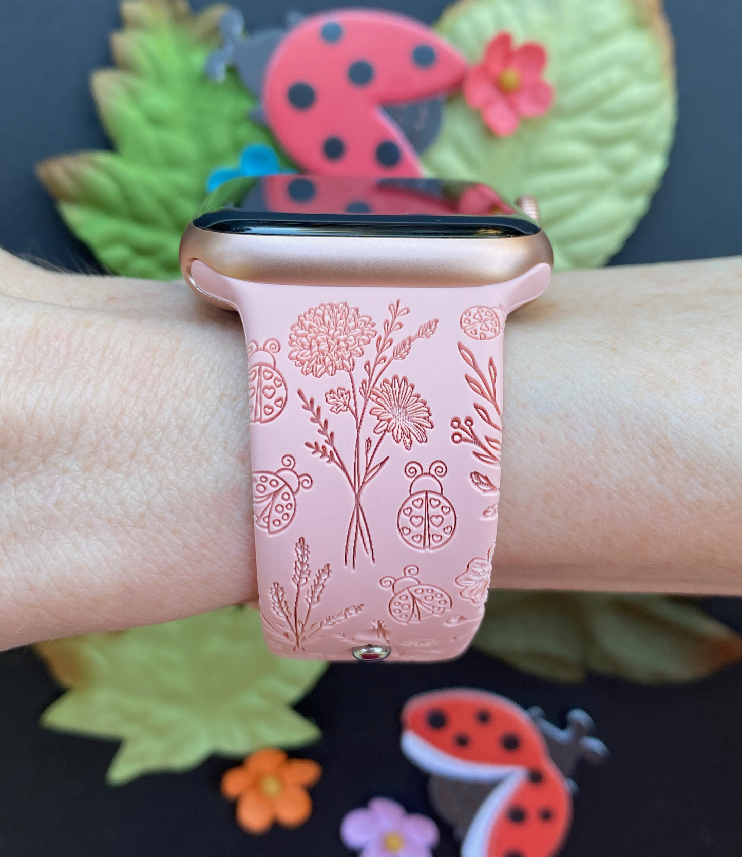 Wildflowers and Ladybugs Watch Band For Apple Watch