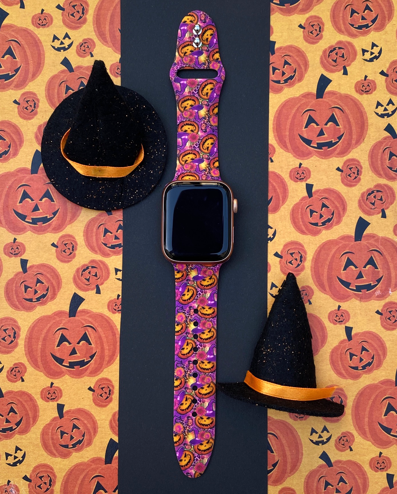 Leopard Pumpkins Halloween Watch Band For Apple Watch