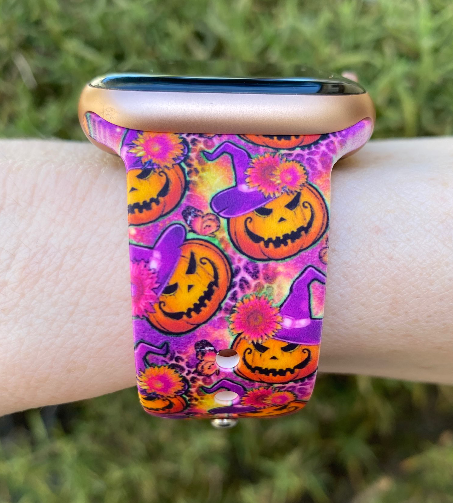 Leopard Pumpkins Halloween Watch Band For Apple Watch