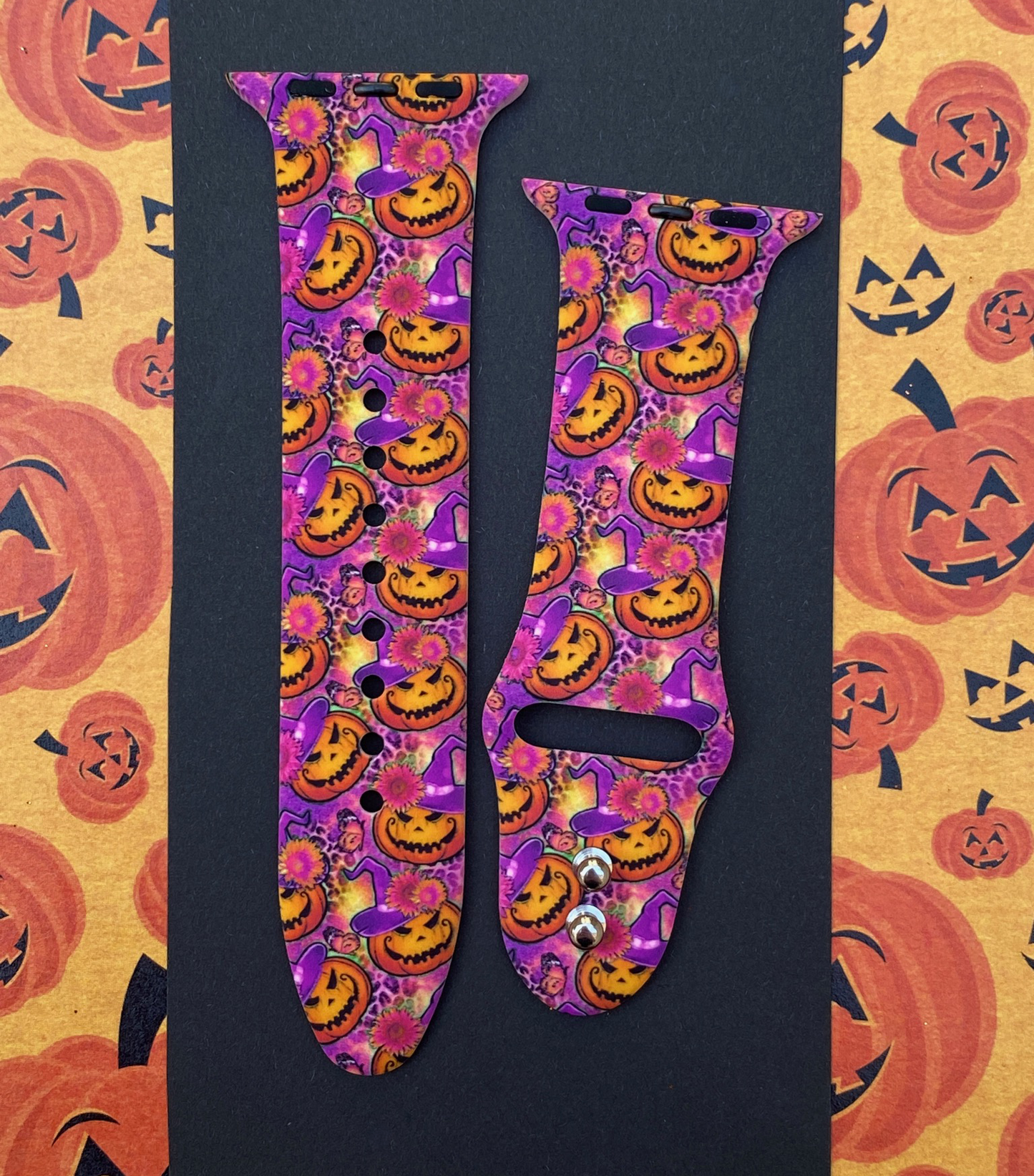 Leopard Pumpkins Halloween Watch Band For Apple Watch