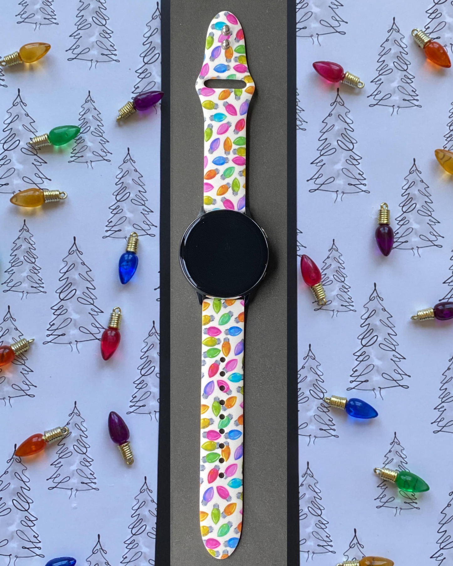 Christmas Lights White Samsung Galaxy Watch Band
