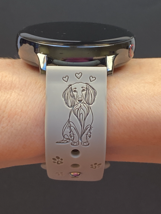 Long Hair Dachshund Dog Samsung Galaxy Watch Band