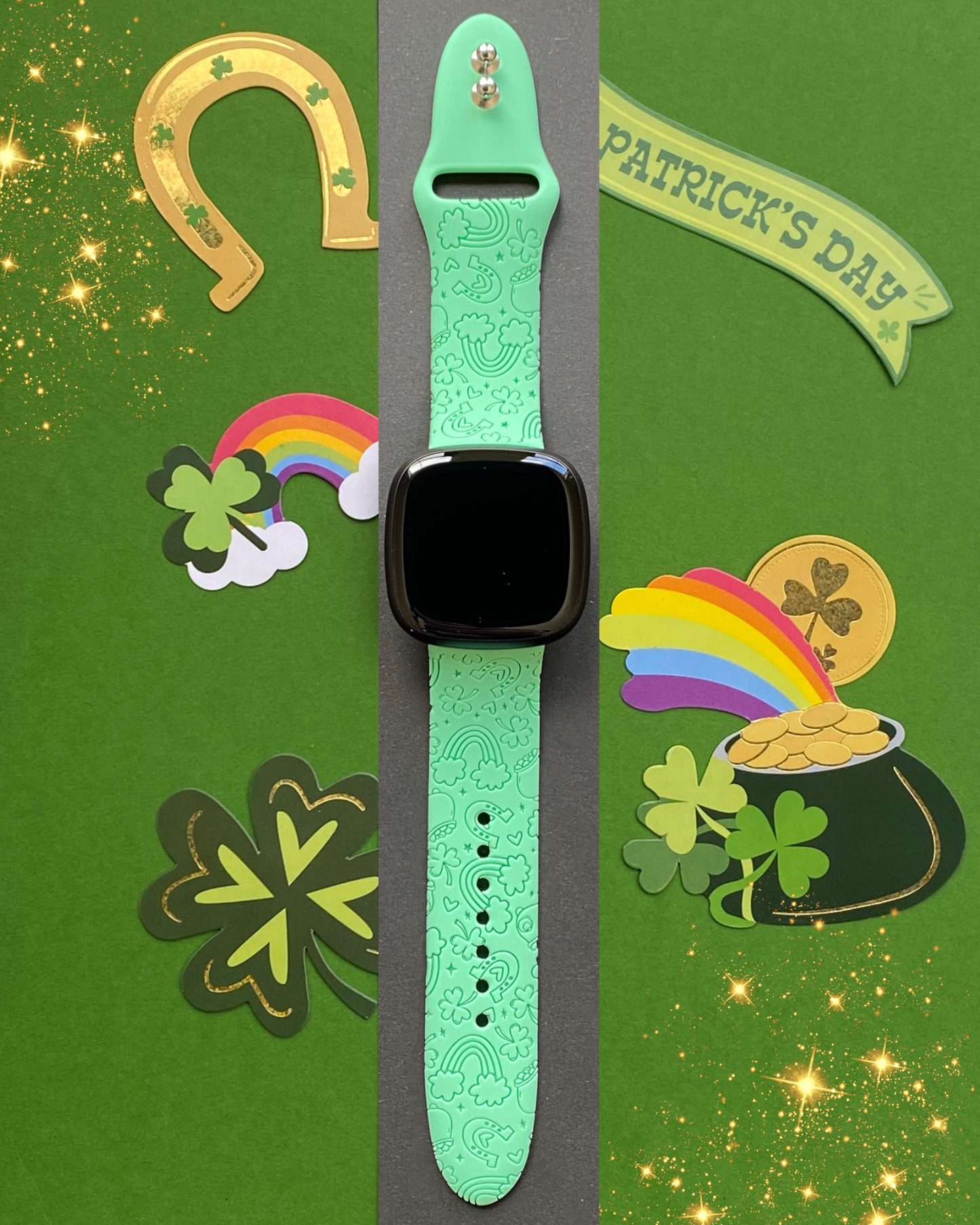 Lucky St. Patrick's Day Clover Fitbit Versa 3/Versa 4/Sense/Sense 2 Watch Band