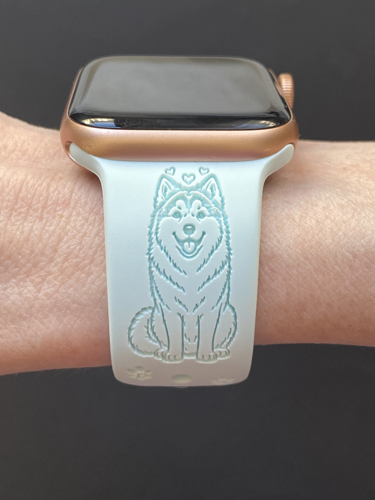 Happy Alaskan Malamute Dog Watch Band For Apple Watch