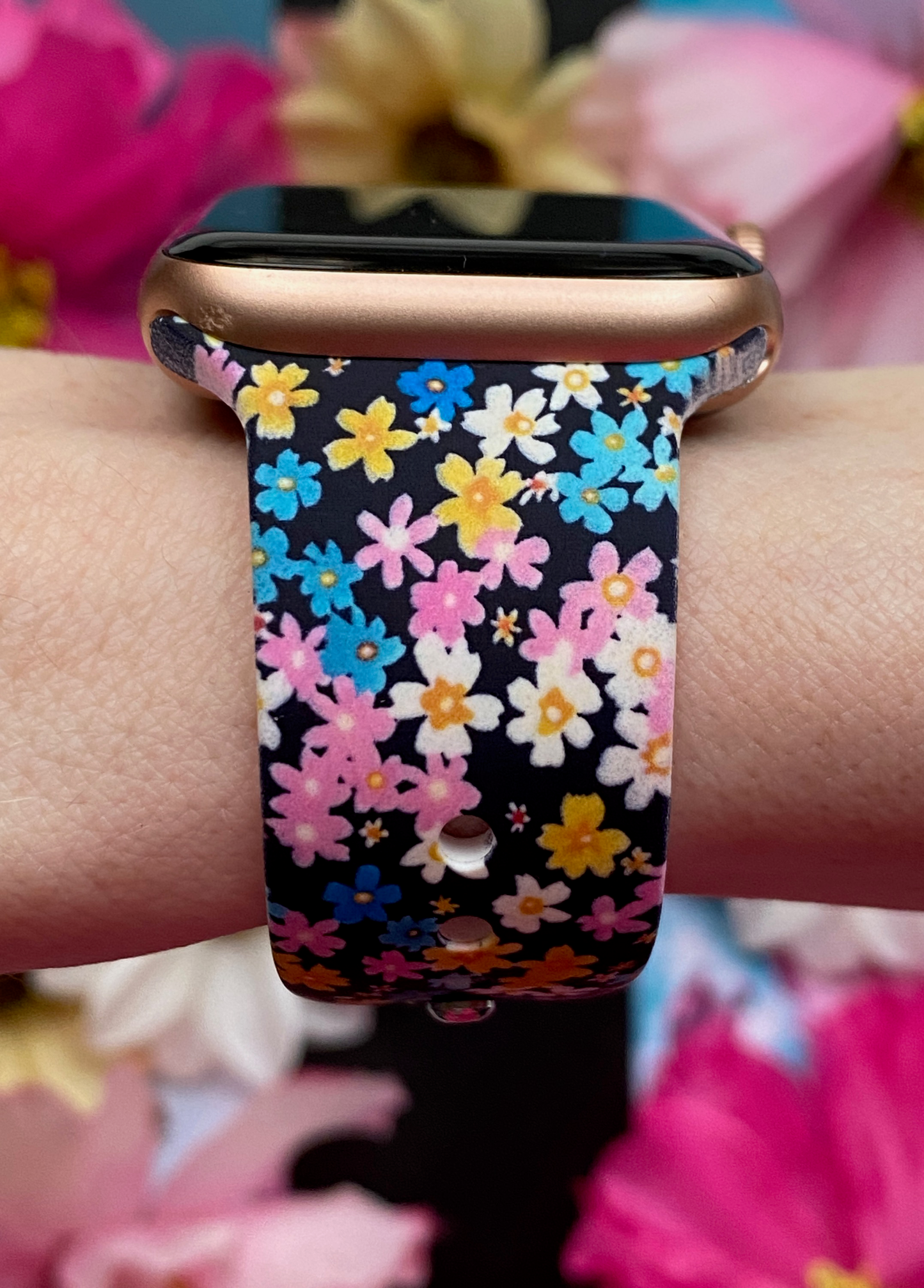 Midnight Flower Field Watch Band For Apple Watch