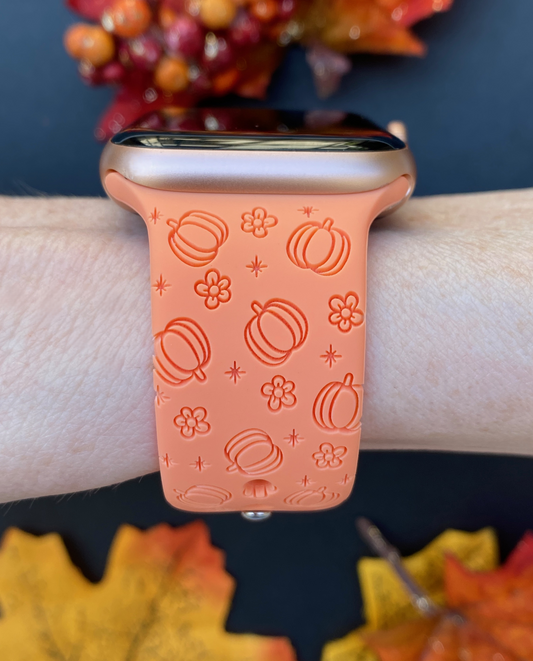 Pumpkin Floral Watch Band For Apple Watch