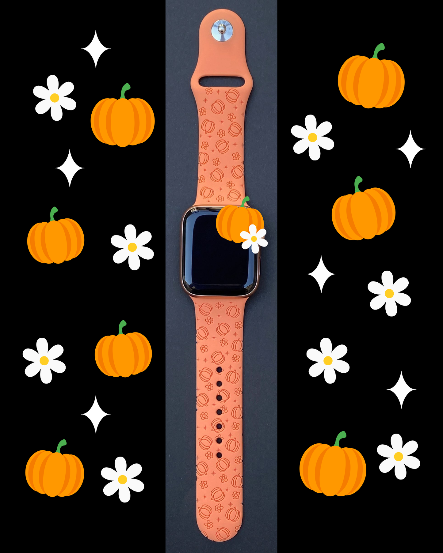 Pumpkin Floral Watch Band For Apple Watch