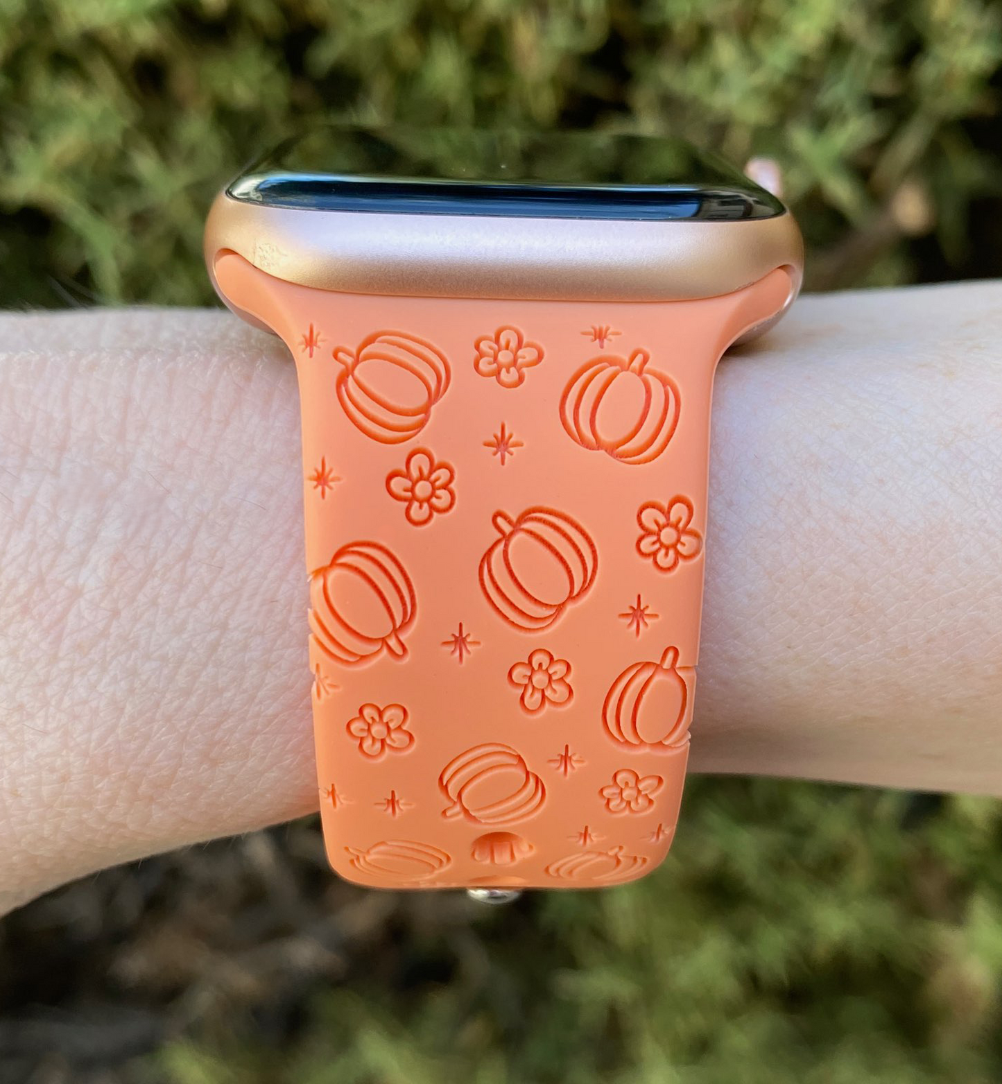Pumpkin Floral Watch Band For Apple Watch
