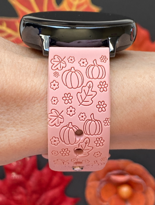Whimsical Pumpkin Floral 20mm Samsung Galaxy Watch Band