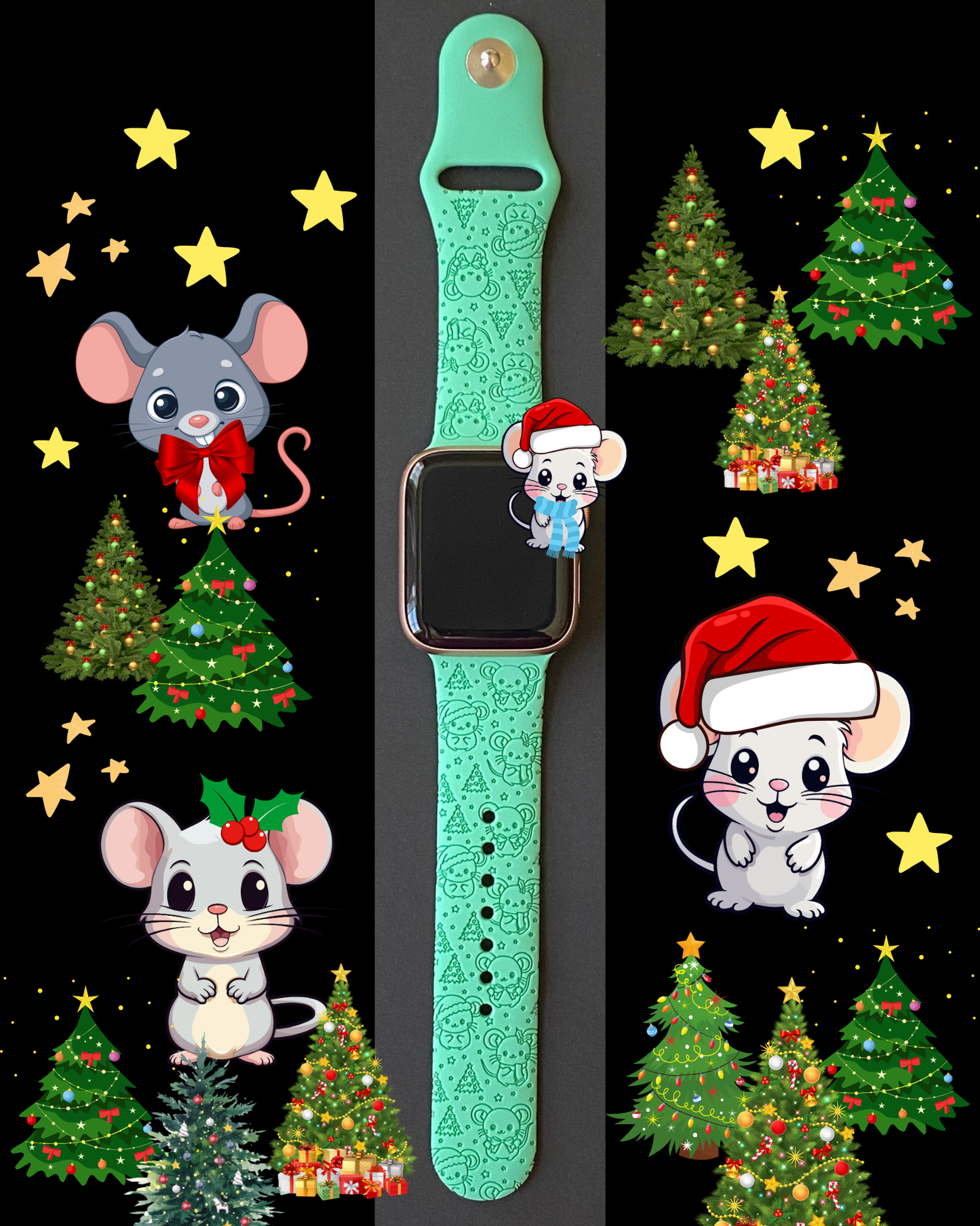 Christmas Mice Watch Band For Apple Watch