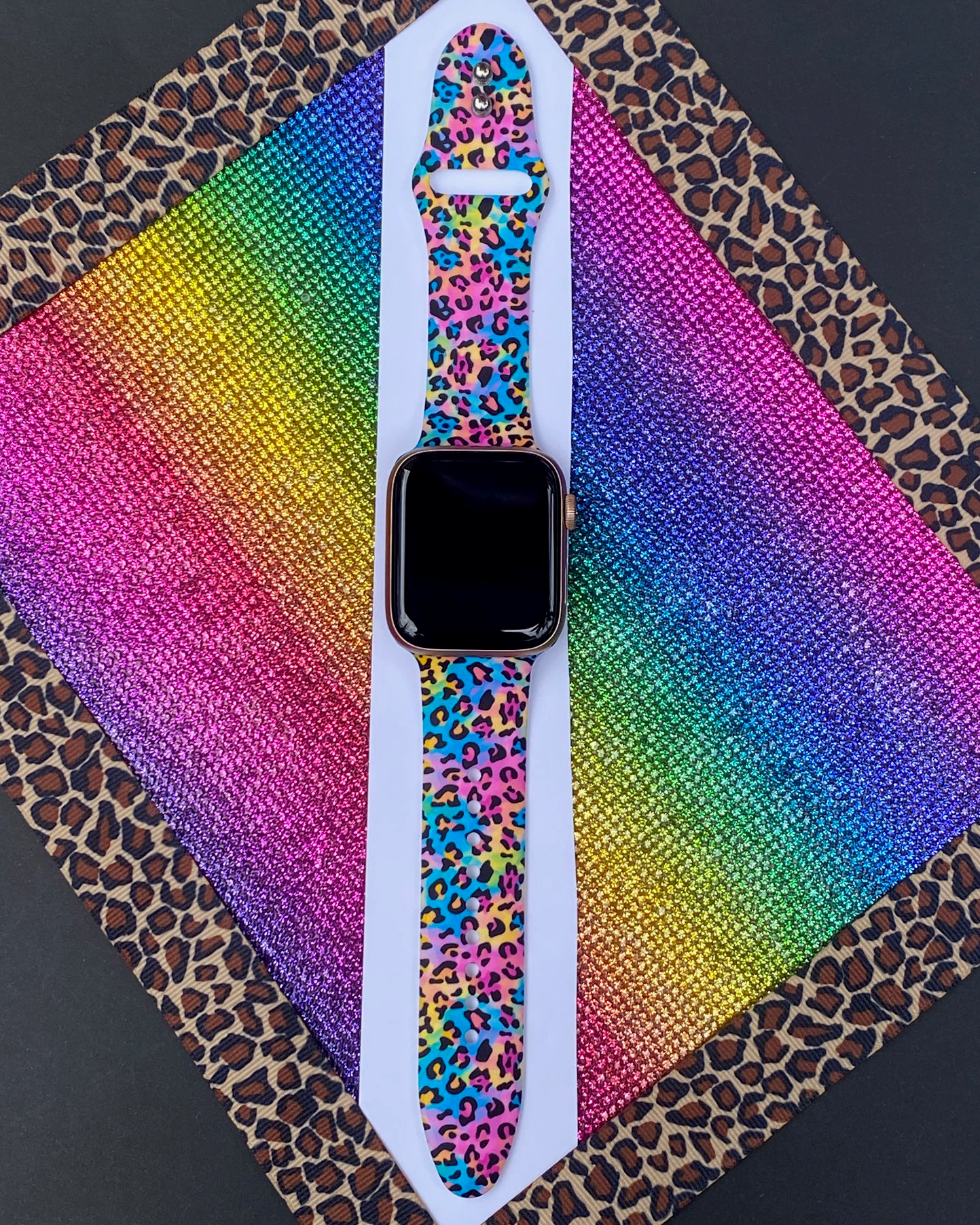 Neon Leopard Watch Band For Apple Watch