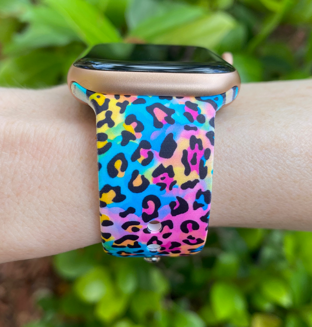 Neon Leopard Watch Band For Apple Watch