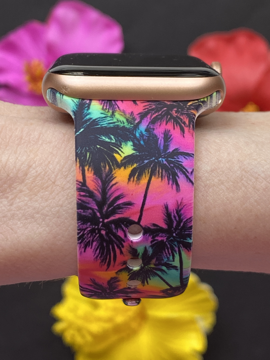 Neon Palms Watch Band For Apple Watch