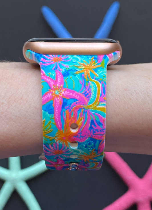 Neon Starfish Watch Band For Apple Watch