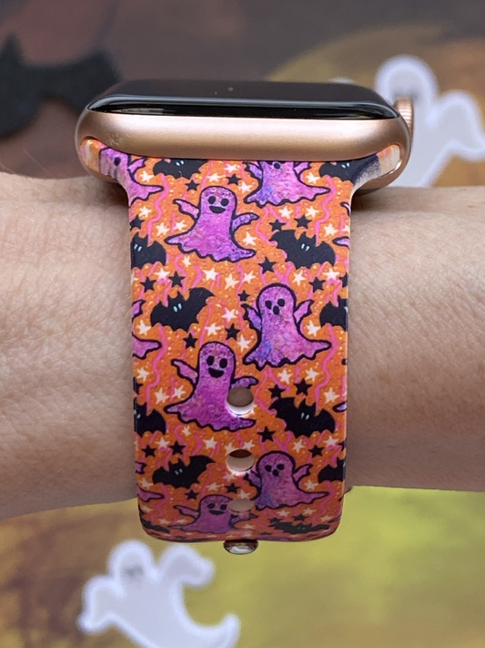Ghosts and Bats Halloween Watch Band For Apple Watch