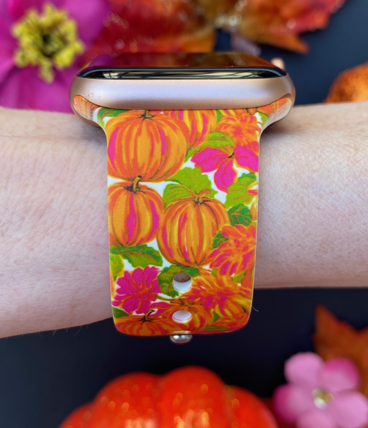 Orange Pumpkins Watch Band For Apple Watch