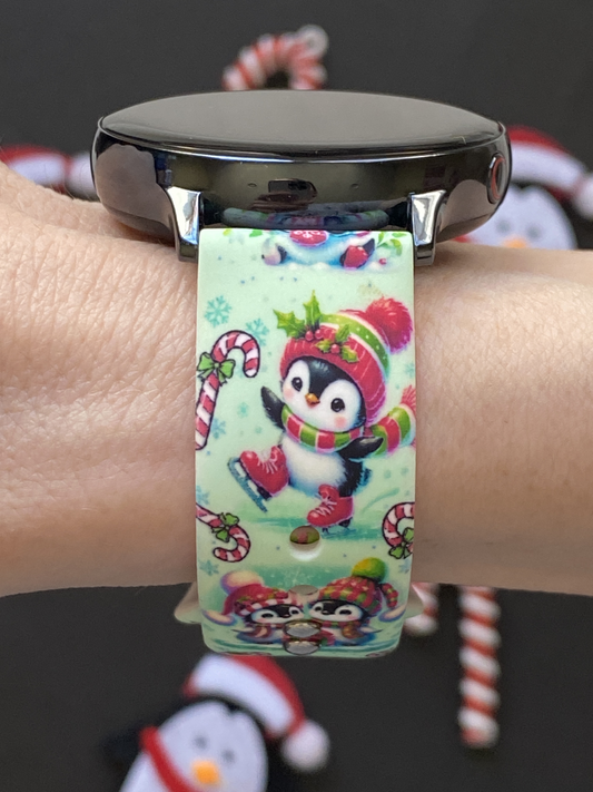 Frosty Winter Penguins Samsung Galaxy Watch Band