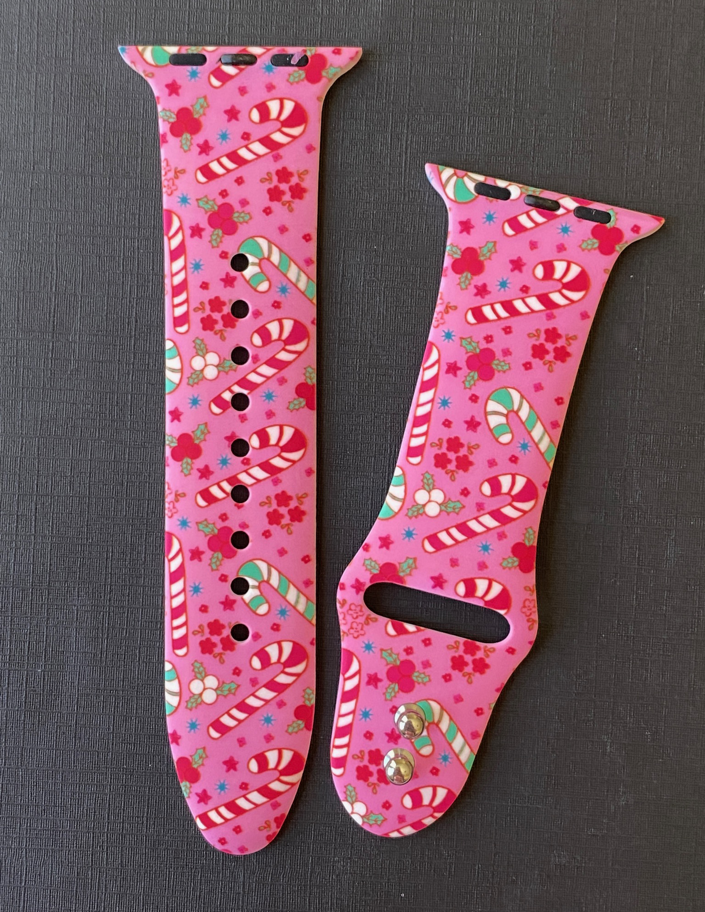 Pink Candy Canes Watch Band For Apple Watch