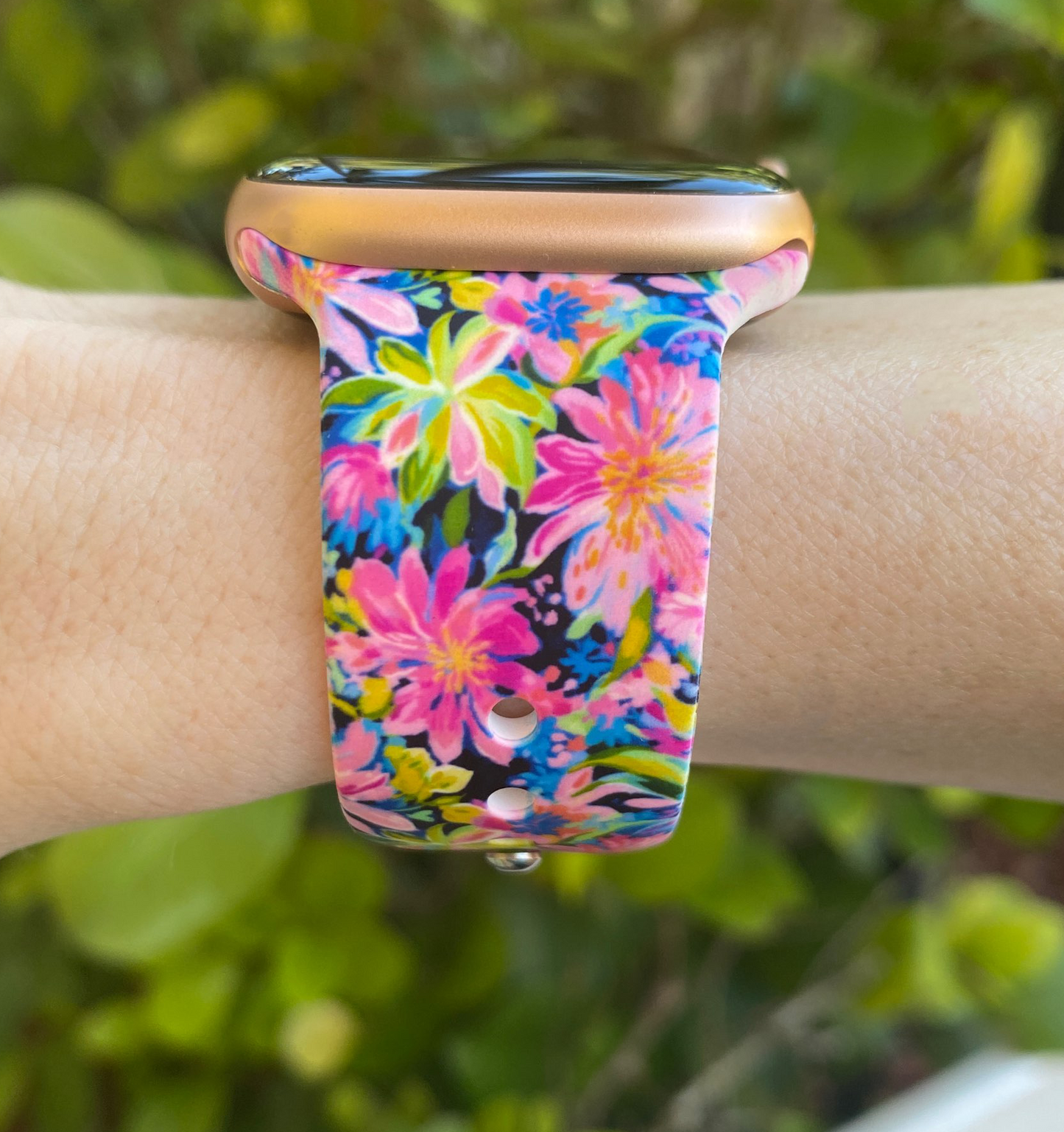 Pink Floral Watch Band For Apple Watch