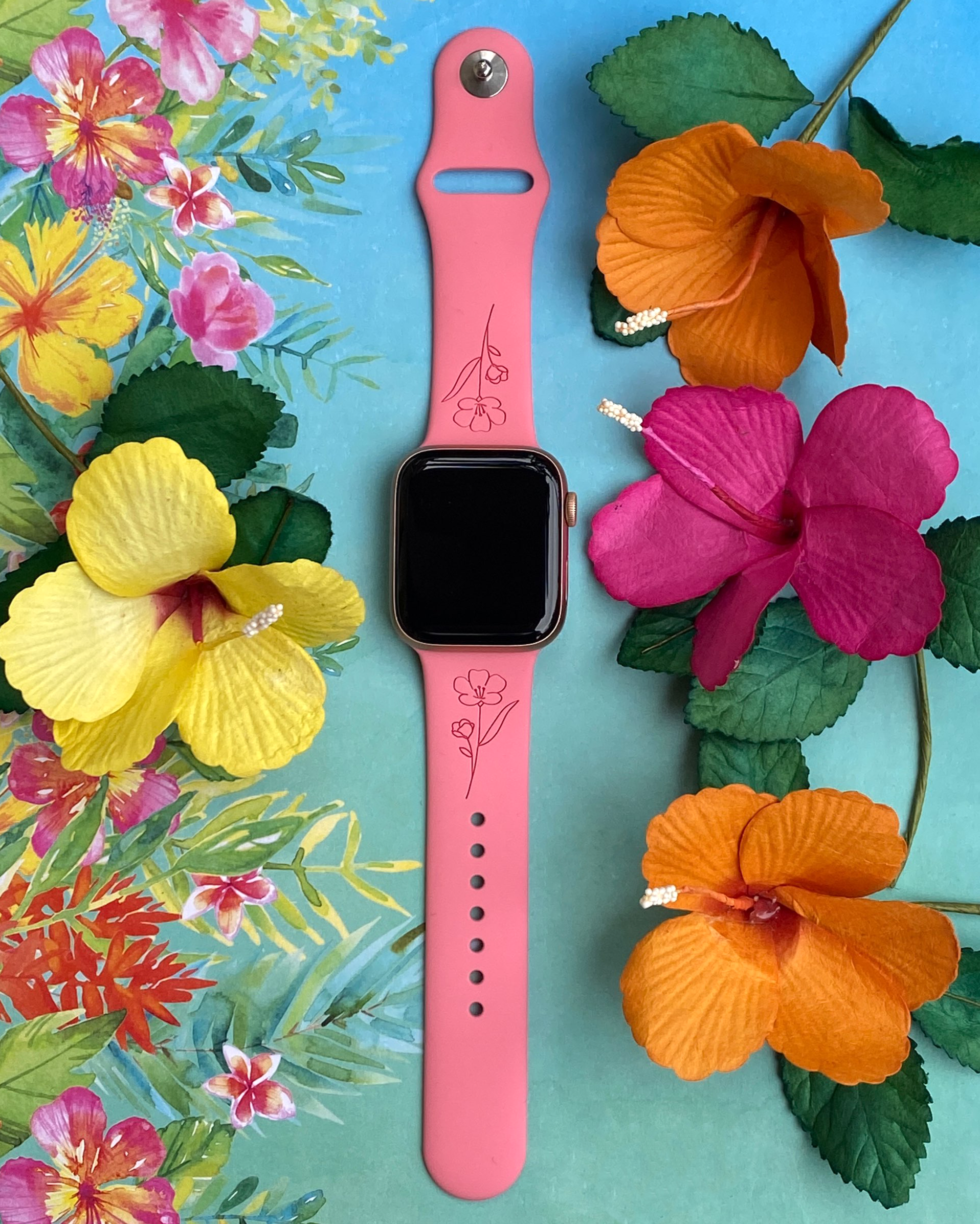 Hibiscus apple sale watch band