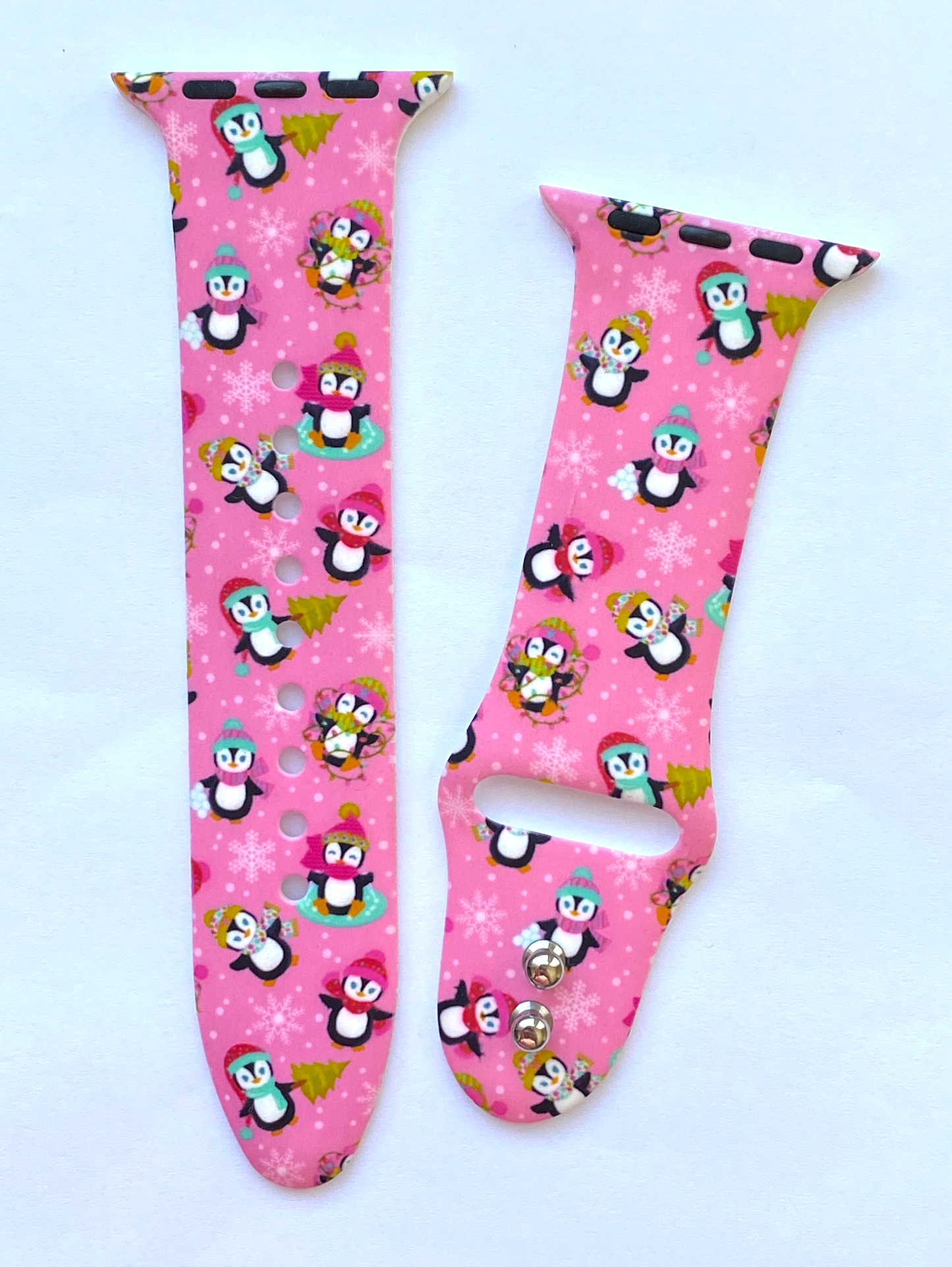 Pink Winter Penguins Watch Band For Apple Watch