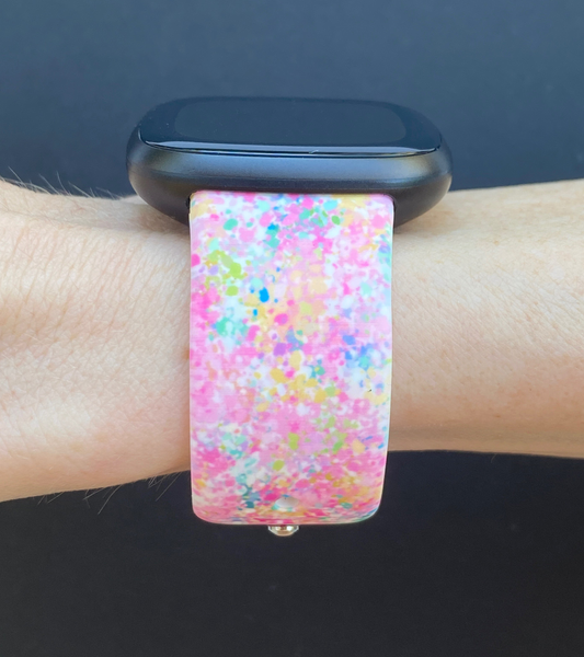 Pink Splatter Fitbit Versa 1/2 Watch Band