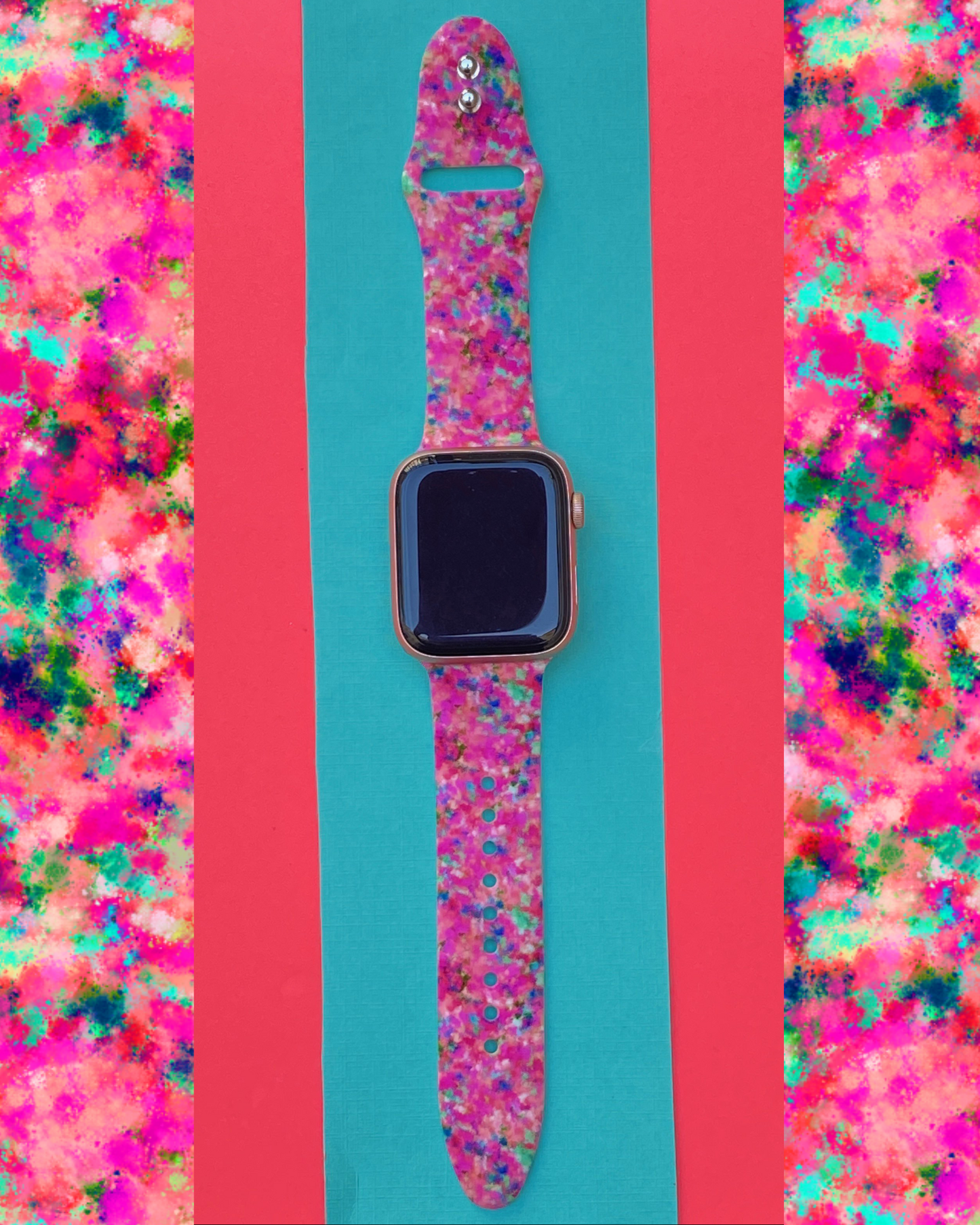 Pink Splatter Watch Band For Apple Watch