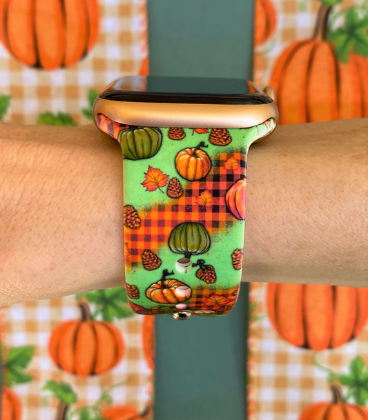 Plaid Pumpkins Watch Band For Apple Watch