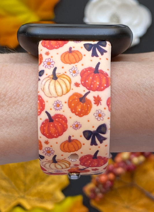 Pumpkin Bows Fitbit Versa 3/Versa 4/Sense/Sense 2 Watch Band