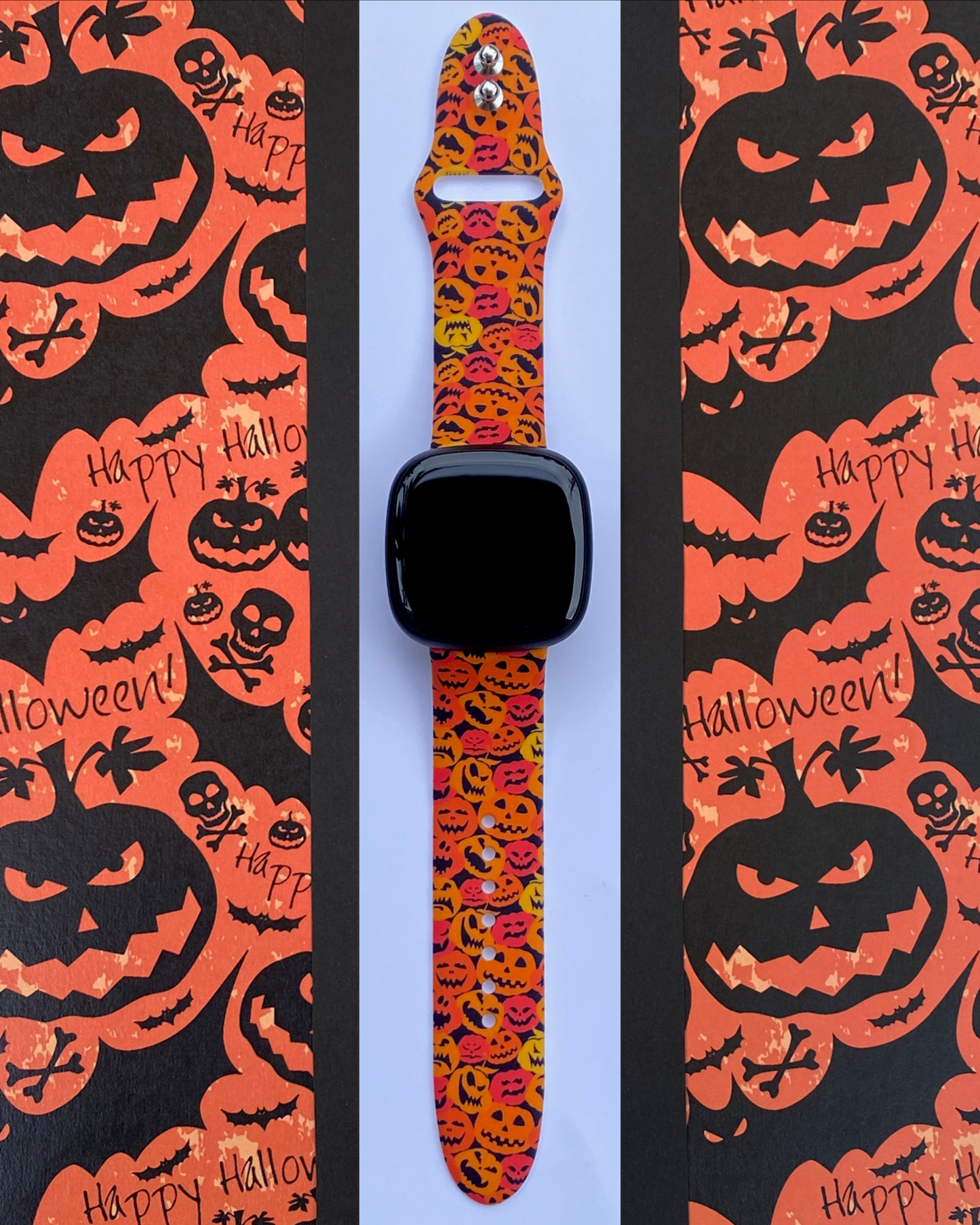 Spooky Pumpkins Fitbit Versa 3/Versa 4/Sense/Sense 2 Watch Band