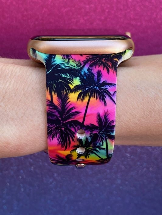 Neon Palms Watch Band For Apple Watch