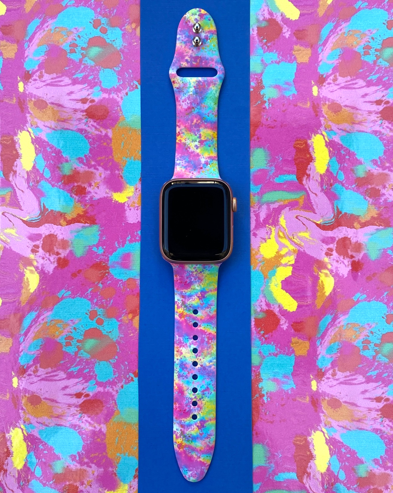 Rainbow Splatter Watch Band For Apple Watch