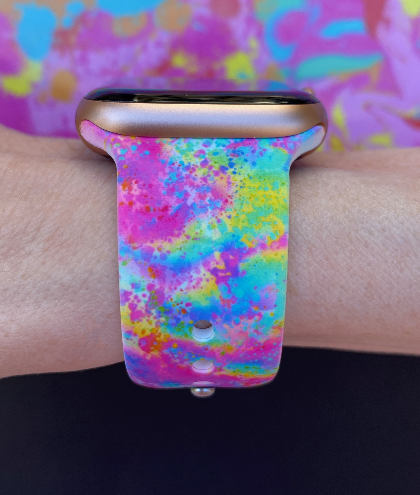 Rainbow Splatter Watch Band For Apple Watch