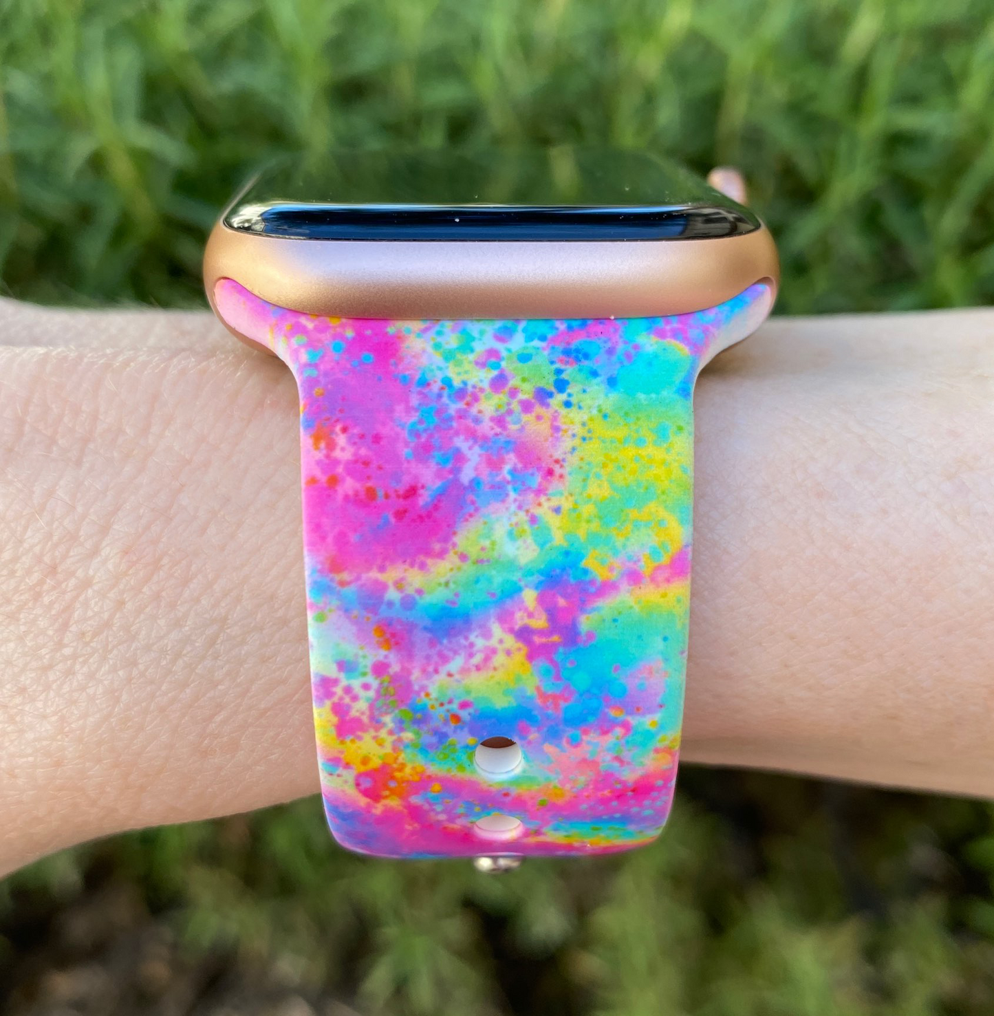 Rainbow Splatter Watch Band For Apple Watch