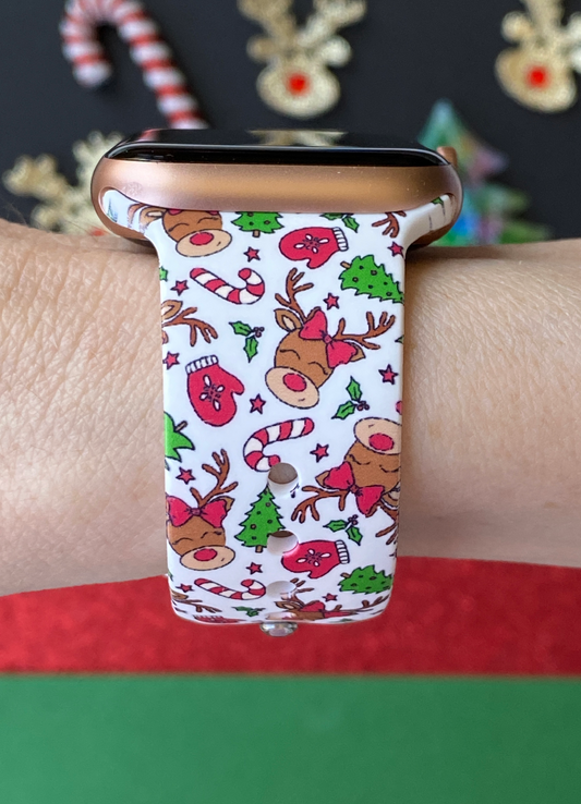 Holiday Reindeer Watch Band For Apple Watch
