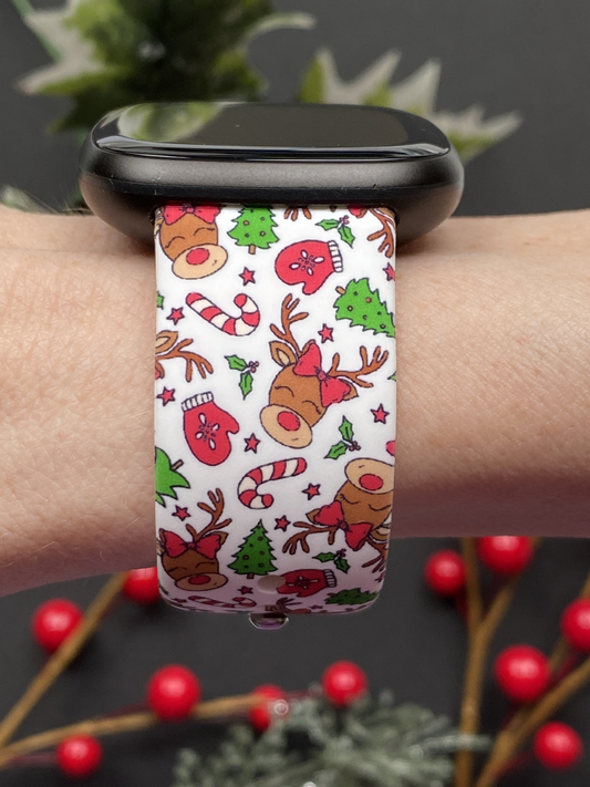 Christmas Reindeer Fitbit Versa 3/Versa 4/Sense/Sense 2 Watch Band