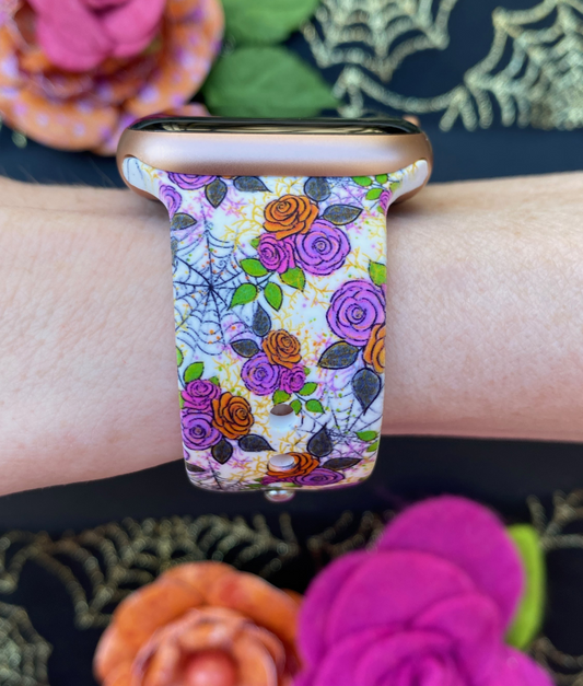 Roses and Webs Halloween Watch Band For Apple Watch