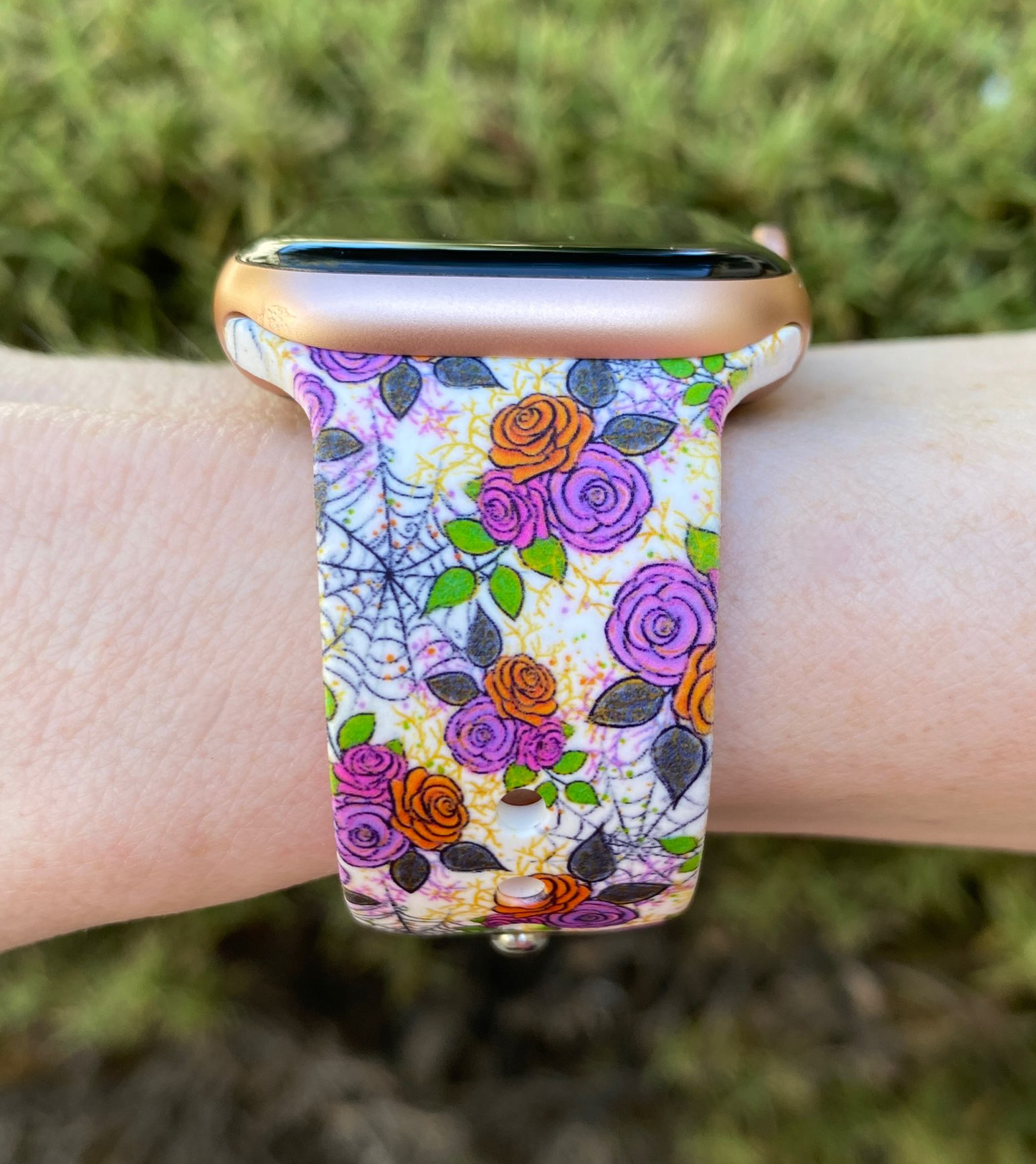 Roses and Webs Halloween Watch Band For Apple Watch